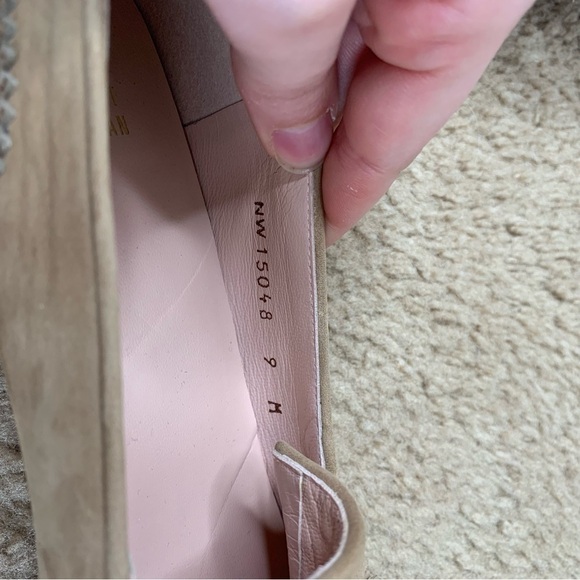 Stuart Weitzman Guything lizard print suede tassel tan loafers - Picture 9 of 9